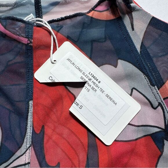 Johnny Was Jade Jaylin Floral Mesh Long-Sleeve T-Shirt Size Small NWT - Picture 5 of 7